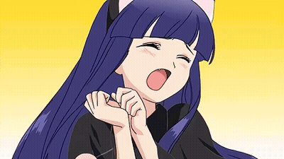 A Cartoon Girl With A Cat Ear On Her Head Is Yawning GIF