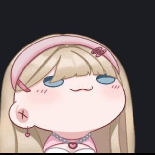 A Cartoon Girl With A Cross On Her Ear And A Heart Necklace GIF