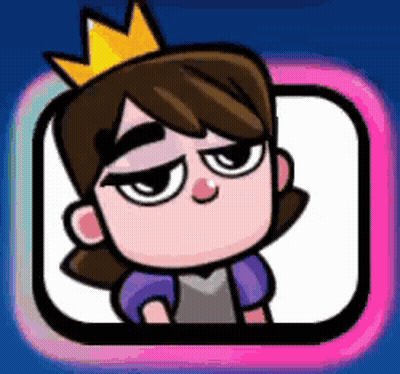 A Cartoon Girl With A Crown On Her Head Is Sitting In A Square . GIF