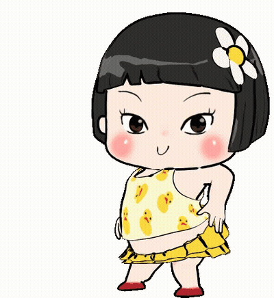 A Cartoon Girl With A Flower In Her Hair Is Dancing In A Yellow Dress GIF
