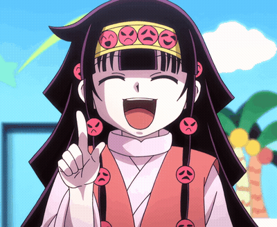 A Cartoon Girl With A Headband With Smiley Faces On It GIF