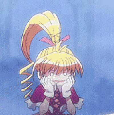 A Cartoon Girl With A Ponytail And A Bow On Her Head GIF