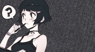 A Cartoon Girl With A Question Mark Above Her Head GIF