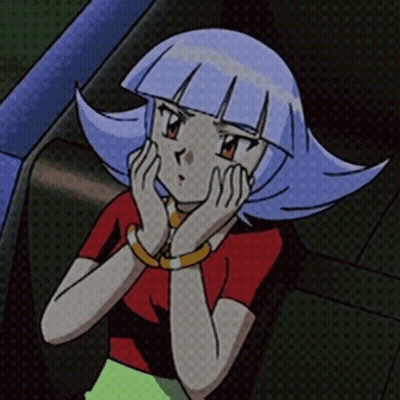 A Cartoon Girl With A Red Shirt And A Yellow Bracelet On Her Wrist GIF