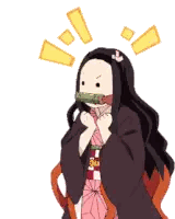 A Cartoon Girl With A Snake In Her Mouth Sticker