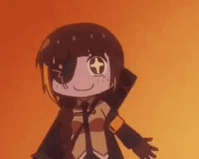A Cartoon Girl With A Star In Her Eye Is Smiling . GIF
