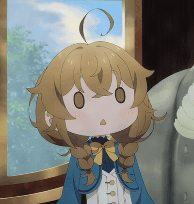 A Cartoon Girl With A Surprised Look On Her Face Is Wearing A Blue Coat GIF