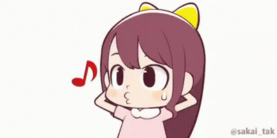 A Cartoon Girl With A Yellow Bow On Her Head GIF