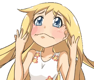 A Cartoon Girl With Blonde Hair And Blue Eyes Sticker