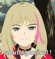A Cartoon Girl With Blonde Hair And Pink Streaks Says Salut #General GIF