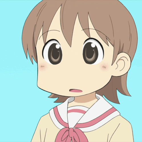 A Cartoon Girl With Brown Hair And A Pink Bow In Her Neck GIF