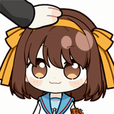 A Cartoon Girl With Brown Hair Is Being Patted On The Head GIF