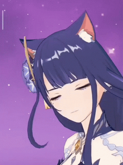 A Cartoon Girl With Cat Ears On Her Head GIF