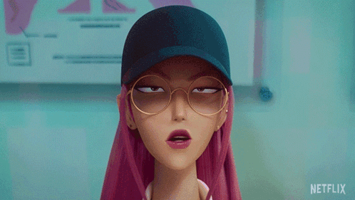 A Cartoon Girl With Glasses And A Hat Says " Yeah That 'S Right " GIF