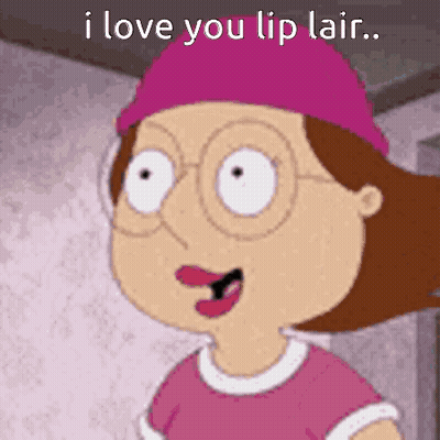 A Cartoon Girl With Glasses And A Pink Hat Is Saying I Love You Lip Lair GIF