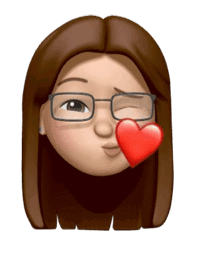 A Cartoon Girl With Glasses And A Red Heart On Her Nose GIF
