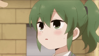 A Cartoon Girl With Green Hair And A Ponytail Has A Surprised Look On Her Face GIF
