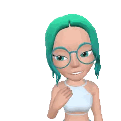 A Cartoon Girl With Green Hair And Glasses Says The Word Nah Sticker