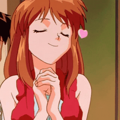 Cartoon Girl With Pink Heart Above Head GIF