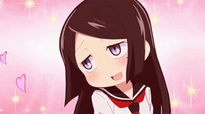 A Cartoon Girl With Long Black Hair Is Making A Sad Face GIF