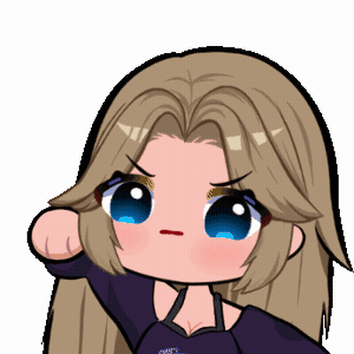 A Cartoon Girl With Long Blonde Hair And Blue Eyes Is Making A Funny Face GIF