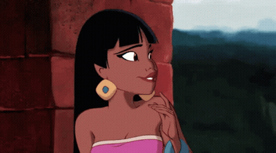 A Cartoon Girl With Long Hair And Earrings Is Smiling GIF