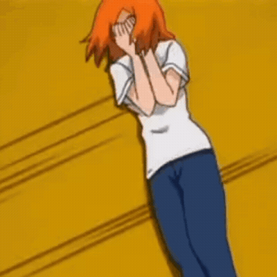 A Cartoon Girl With Long Red Hair Is Standing On A Wooden Floor . GIF