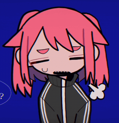 A Cartoon Girl With Pink Hair And A Black Jacket GIF