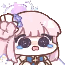 A Cartoon Girl With Pink Hair And A Bow On Her Head Is Giving A High Five . Sticker