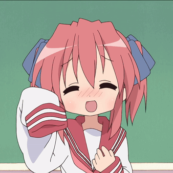 A Cartoon Girl With Pink Hair And A White Shirt GIF
