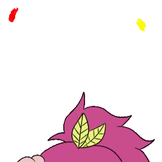 A Cartoon Girl With Pink Hair And Green Eyes Looks Surprised Sticker