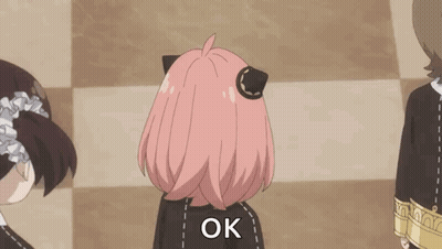 A Cartoon Girl With Pink Hair Is Covering Her Face With Her Hand And Saying `` Ok '' . GIF