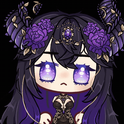 A Cartoon Girl With Purple Flowers On Her Head GIF