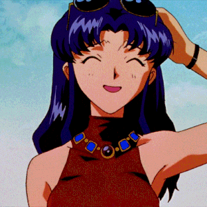 A Cartoon Girl With Purple Hair And Sunglasses On Her Head GIF