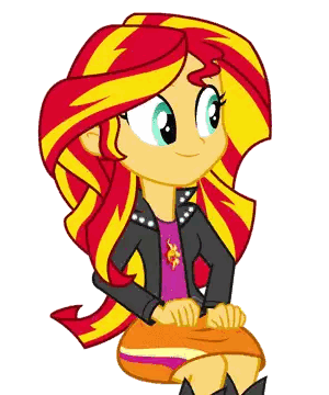 A Cartoon Girl With Red And Yellow Hair Is Sitting Down Sticker