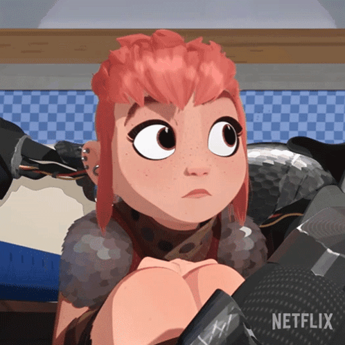 A Cartoon Girl With Red Hair And A Netflix Logo On The Bottom Right GIF