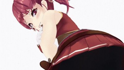 A Cartoon Girl With Red Hair And Blue Eyes GIF