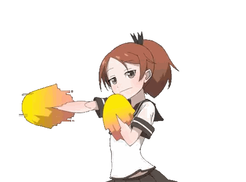 A Cartoon Girl With Red Hair Is Holding A Yellow Object Over Her Head Sticker