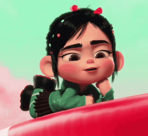 A Cartoon Girl With Sprinkles On Her Hair GIF