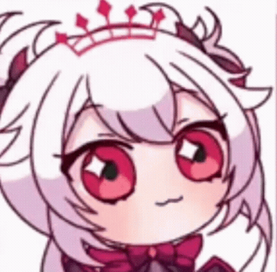 A Cartoon Girl With White Hair And Red Eyes Is Wearing A Crown . GIF