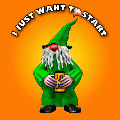 A Cartoon Gnome Holding A Sign That Says A Flame In Your Heart GIF