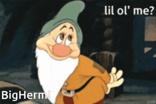 A Cartoon Gnome With The Words Bigherm On The Bottom Right GIF