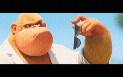 A Cartoon Gorilla Holding A Pair Of Sunglasses GIF