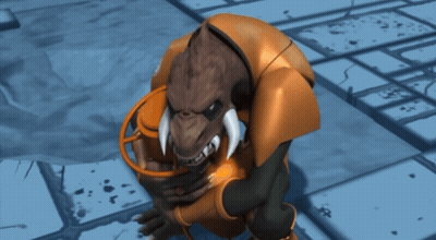 A Cartoon Gorilla Is Wearing A Helmet With A Circle Around It GIF