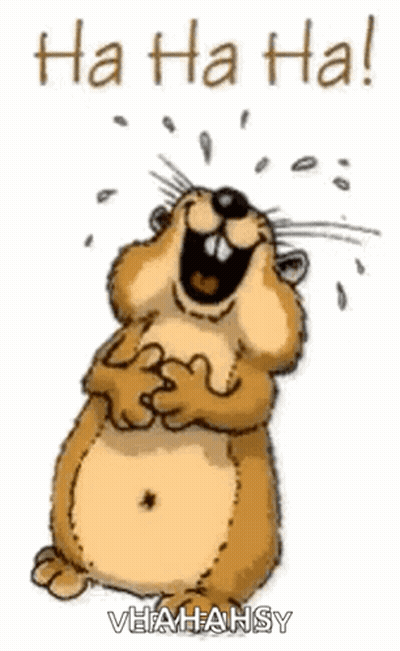 A Cartoon Hamster Is Laughing With The Words `` Ha Ha Ha ! '' GIF