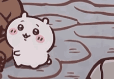 A Cartoon Hamster Is Sitting On The Ground Next To A Brown Bear . GIF