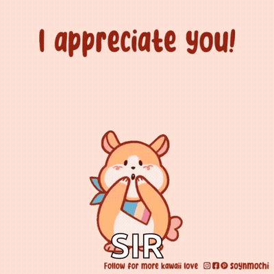 A Cartoon Hamster Is Surrounded By Hearts And Says I Appreciate You GIF