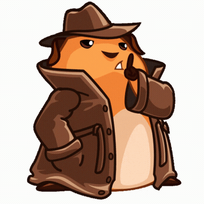 A Cartoon Hamster Wearing A Hat And Trench Coat GIF