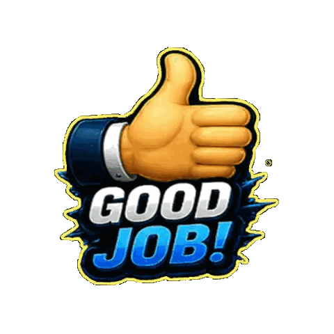 A Cartoon Hand Giving A Thumbs Up And The Words Good Job Sticker