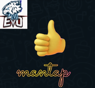 A Cartoon Hand Giving A Thumbs Up In Front Of A Evo Logo GIF